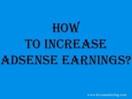 How to Increase Adsense Earnings
