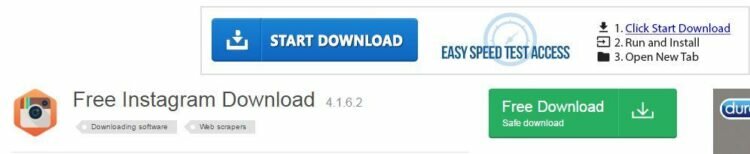 Advertisement near download now option