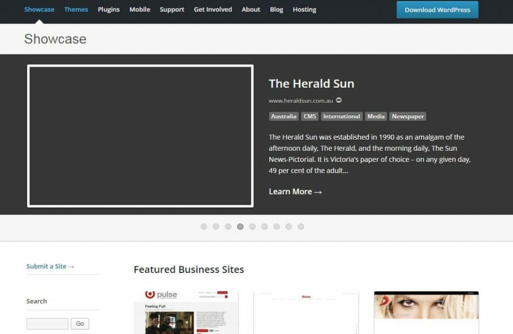 Showcase website to wordpress site