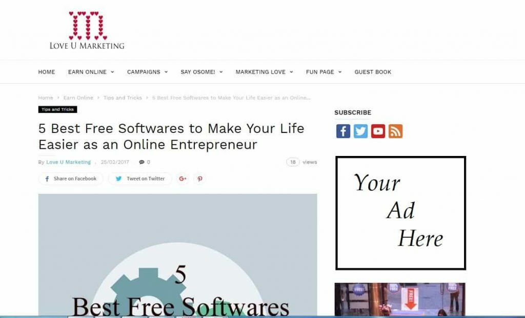 selling advertising on your website