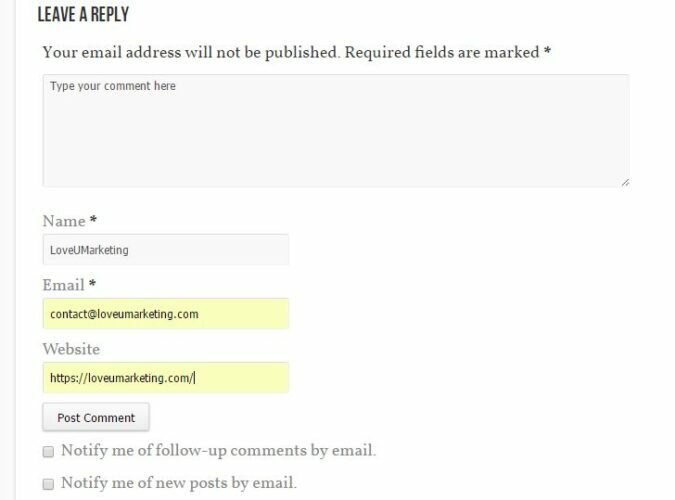 Backlinks through Comment Box