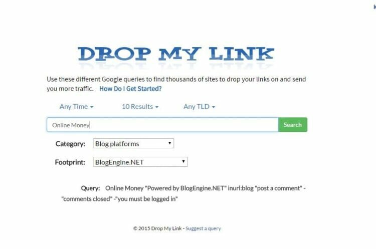 Drop My Link website for getting quality backlinks for your blog