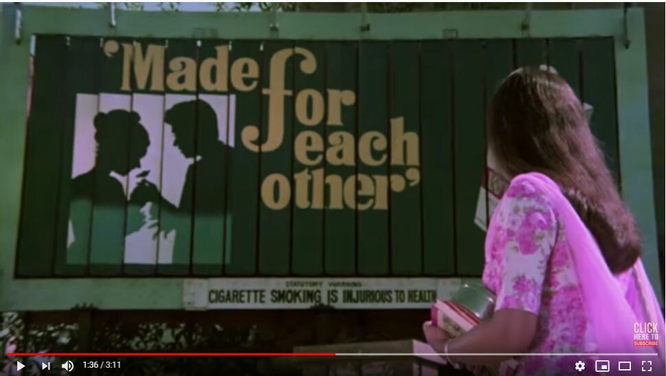 ITC Wills cigarette advertisement in Hum Tum Dono Jab Mil Jayen Video Song Ek Duuje Ke Liye