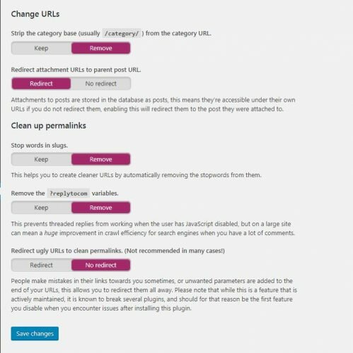 Permalink setting of Yoast