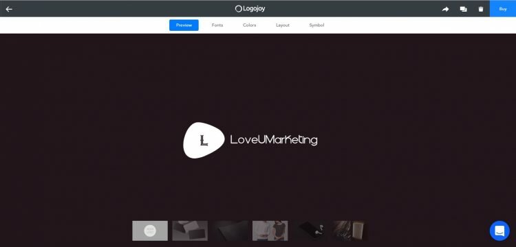 Logojoy Dashboard Preview Window
