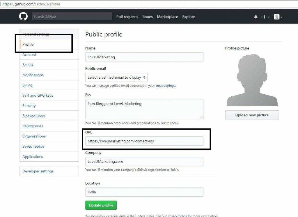 Profile Creation Backlinks