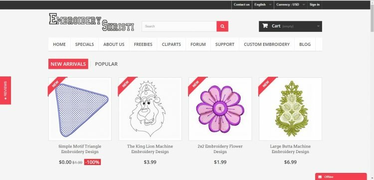 EmbroideryShristi Dedicate Website Selling Machine Embroidery Design