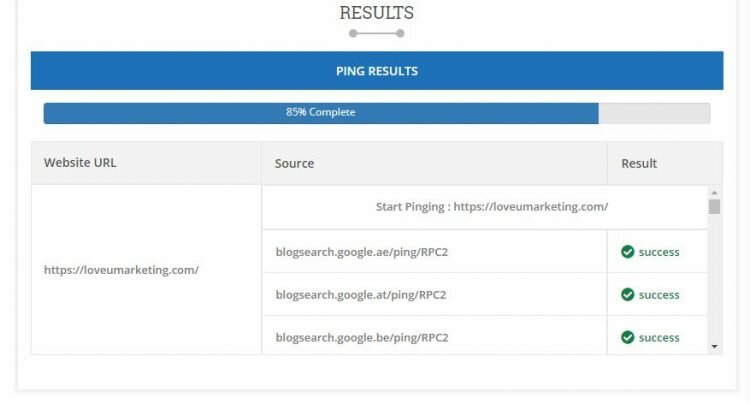 Ping URL to Google