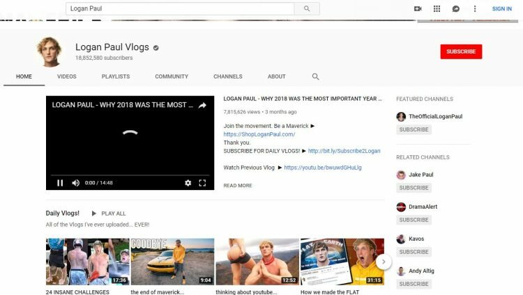 Logan Paul Youtube Channel
