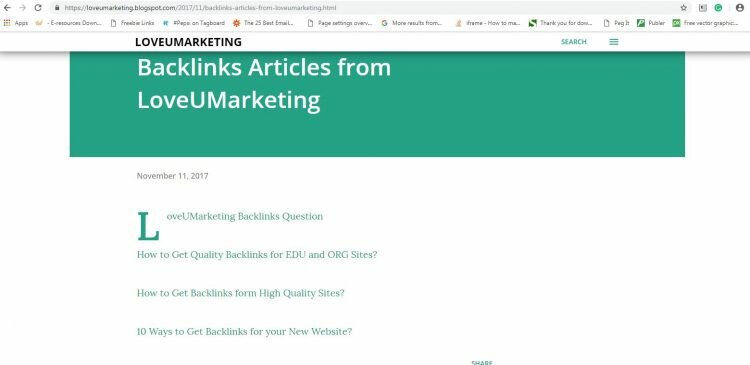 Web 2.0 Blogger Blog for Promoting Blog Post