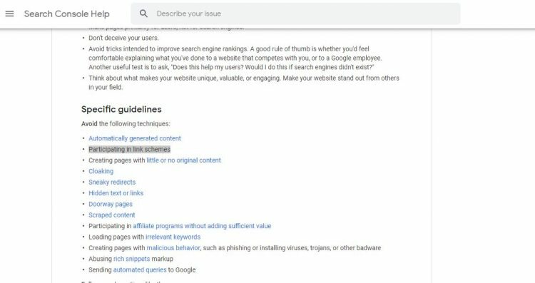 Participate in Link Building Google Violation